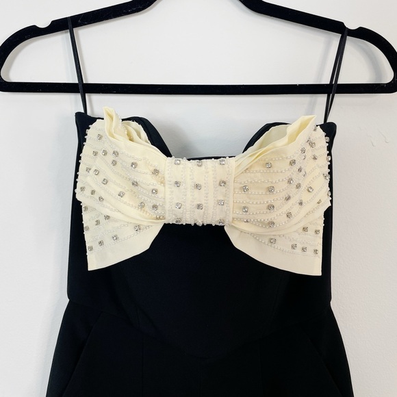 New Saloni Sabine Bow Crepe Jumpsuit - Picture 11 of 12